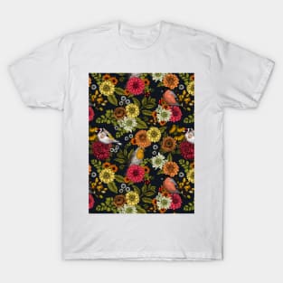 Garden birds and flowers 3 T-Shirt